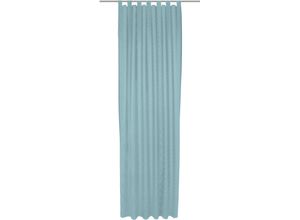 4004567461485 - Vorhang WIRTH Uni Collection blau (türkis) Gardinen 335cm Schlaufen 142cm Baumwolle (Bio-Baumwolle) nach Maß B142cm H335cm