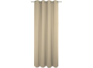 4004567466428 - Vorhang WIRTH Uni Collection light Gardinen Gr 145 cm Ösen 142 cm beige Ösen nach Maß