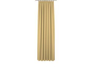 4004567471378 - Vorhang WIRTH Uni Collection light gelb (quitte) Gardinen 235cm Kräuselband 142cm Baumwolle (Bio-Baumwolle) nach Maß B142cm H235cm