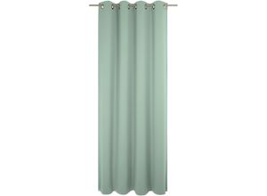 4004567497446 - Vorhang WIRTH Newbury grün (mint) Gardinen 295cm Ösen 130cm Baumwolle Polyester nach Maß B130cm H295cm