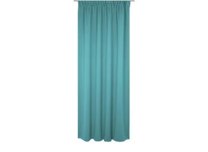 4004567507954 - Vorhang WIRTH Newbury blau (türkis) Gardinen 255cm Multifunktionsband 130cm Baumwolle Polyester nach Maß B130cm H255cm