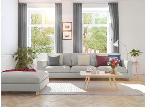 4004567533021 - Vorhang Ammersee Gardinen Gr 225 cm Multifunktionsband 150 cm grau Esszimmergardinen Einzelschal mit Multiband