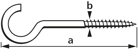 4004575750441 - 20 stück schraubhaken 60 x 33 mm gebogen verzinkt holzgewinde 6175044 - Suki