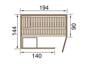 4004581440206 - EL-Ecksauna 508 GT Gr2 B194 x T144 x H199 cm