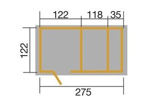 4004581444815 - Weka Spielhaus 818 275 x 122 cm rot-weiß mit Sandkasten Pergola Truhe