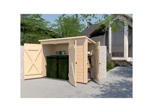 4004581461201 - Multibox mit Regalsystem 21 mm 215x95 Zubehör aus Holz mit 21 mm Wandstärke - Naturbelassen - Weka