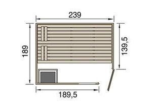 4004581461508 - weka Massivholz-Sauna VALIDA Gr 4 Sparset 90 kW K inkl integrierter Steuerung Glastür und Fenster