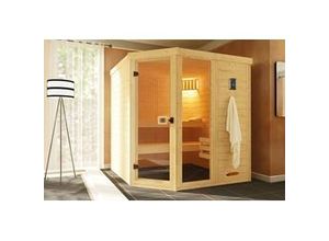 4004581494964 - Weka Massivholz-Element-Sauna Laukkala 3 mit Glastür und Fenster