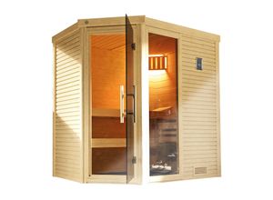 4004581518622 - weka Design-Sauna CUBILIS Gr 2 Sparset 75 kW BioS inkl digitaler Steuerung Glastür und Fenster