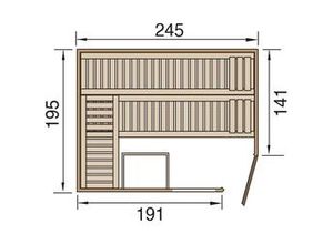 4004581518639 - weka Design-Sauna CUBILIS Gr 3 Sparset 75 kW OS inkl digitaler Steuerung Glastür und Fenster