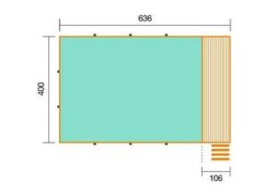 4004581525521 - Weka Massivholzpool-Set Carrara 595 Gr 2 636 x 400 x 116 cm inkl Sandfilteranlage