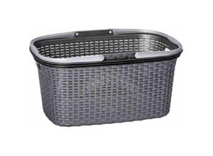 4004617037608 - Wäschekorb Rattan-Design 32L 56x37x28cm Kunststoff Aufbewahrungkorb Einkaufskorb