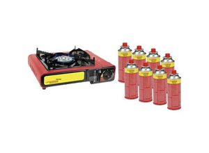 4004625550366 - Gas Camping Kocher Gourmet Piezo RS 220 + RoButan 220g 1500004215 Edelstahl