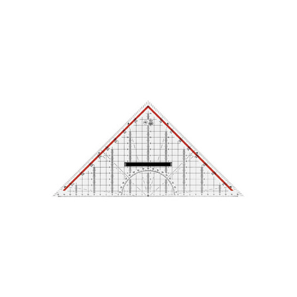 4004627417001 - Kunststoff-Geometriedreieck 23320100 glasklar 32cm mit abnehmbarem Griff und Tuschekanten 4004627417001 M+R