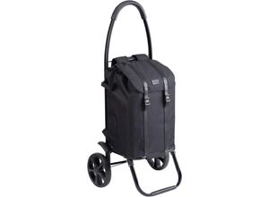 4004646274425 - Einkaufstrolley & -rucksack - 45 Liter - Black Edition - Separater Rucksack & Gestell als Sackkarre   Klappbarer Shopper   Einkaufsroller  