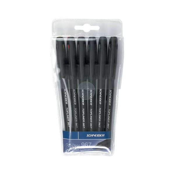 4004675040688 - Fineliner Topliner 967 6er Etui farbig sortiert 4004675040688 Schneider