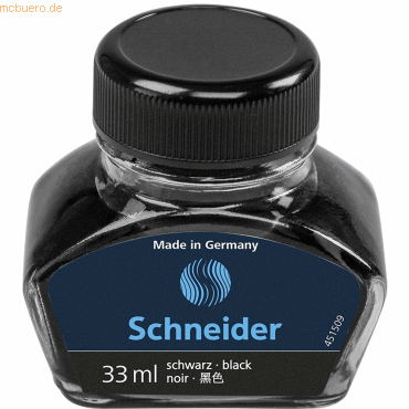 4004675112439 - 9 x Tinte Tintenglas Glas 33 ml schwarz