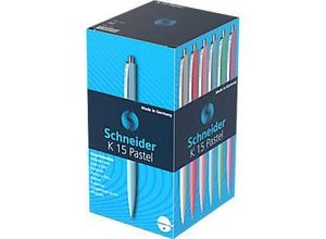 4004675143372 - Kugelschreiber K15 Pastell Strichbreite Medium 10 mm Schreibfarbe blau Gehäuse farbsortiert dokumentenecht nachfüllbar 50 Stück