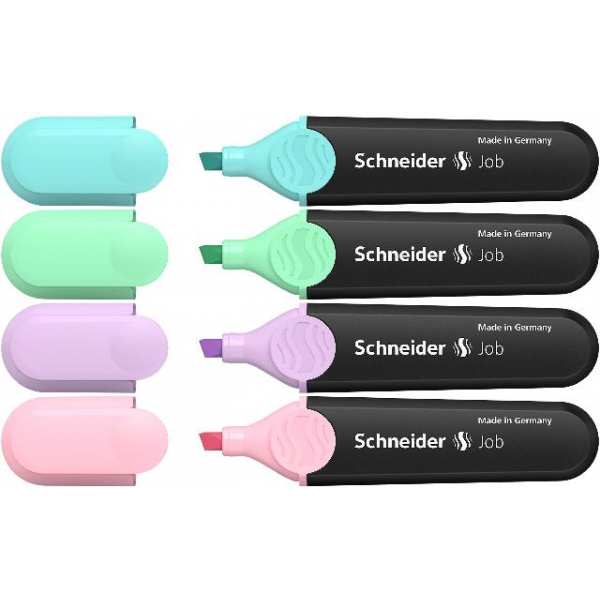 4004675166425 - Textmarker Job Pastell 507978 Etui 4-farbig sortiert 1-5mm Keilspitze 4004675166425 Schneider