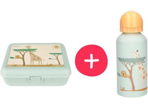 4004701203322 - Lunchbox STERNTALER Brotzeitdose & Trinkflasche Safari Kinder grün Aluminium Polyprophylen (PP) Lebensmittelaufbewahrungsbehälter mit Trinkflasche