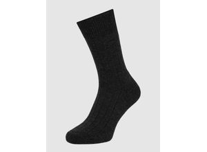 4004757450824 - FALKE Teppich im Schuh Socken Rippbündchen Plüschsohle für Herren grau 43 44