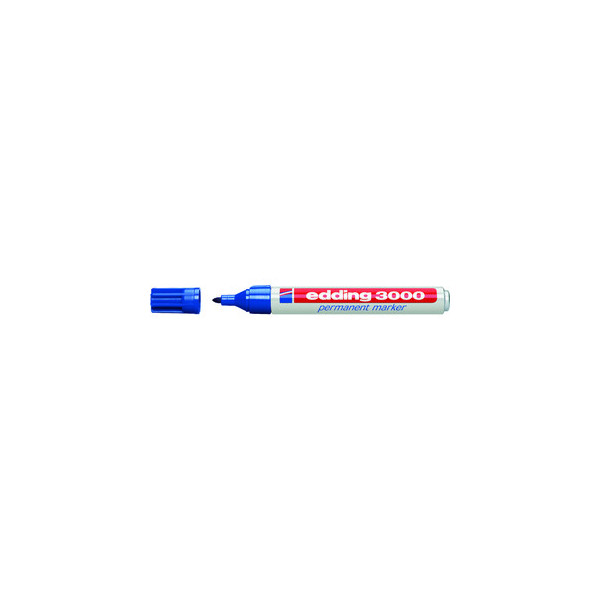 4004764007981 - edding 3000 Permanentmarker Mittel Rundspitze 15 - 3 mm Blau Nachfüllbar Wasserbeständig