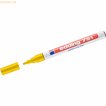 4004764017508 - edding 751 Permanent Lackmarker Gelb Fein Rundspitze 1 - 2 mm Wasserbeständig