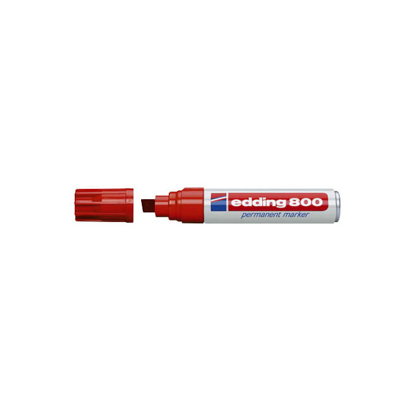 4004764053872 - edding 800 Permanentmarker Extra Breit Keilspitze 4 - 12 mm Rot Nachfüllbar Wasserbeständig