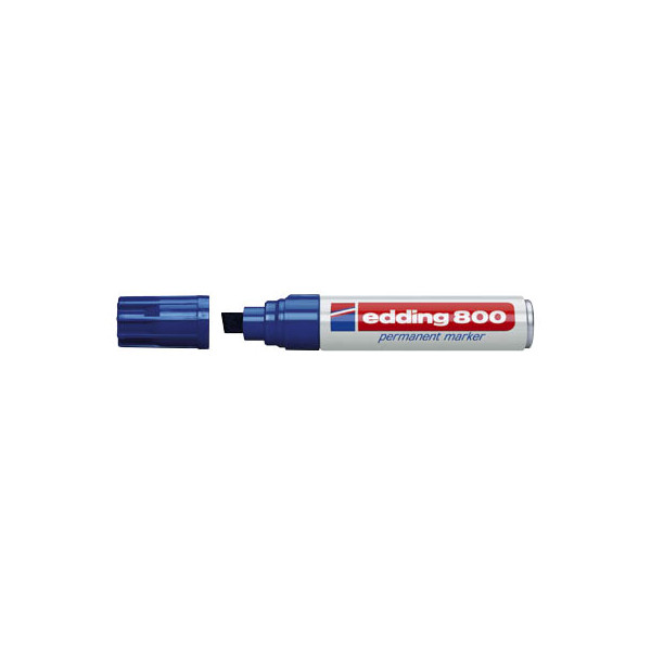 4004764053919 - edding 800 Permanentmarker Extra Breit Keilspitze 4 - 12 mm Blau Nachfüllbar Wasserbeständig