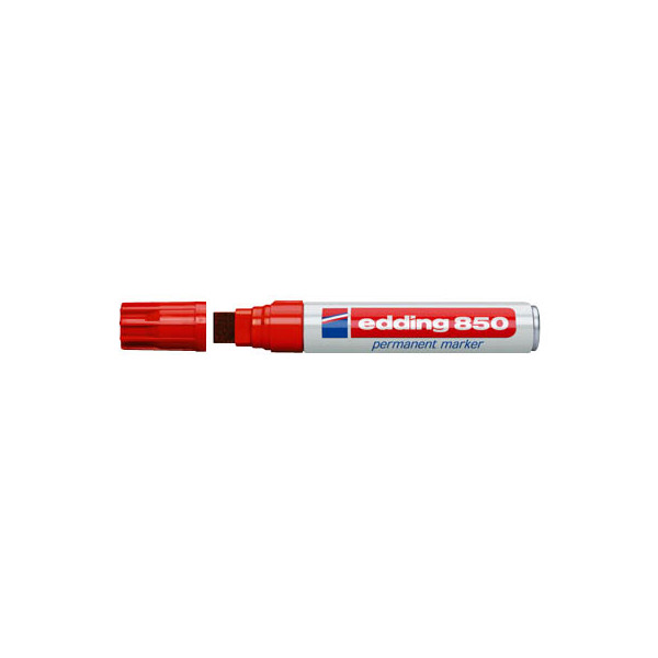 4004764054312 - edding 850 Permanentmarker Extra Breit Keilspitze 5 - 16 mm Rot Nachfüllbar Wasserbeständig