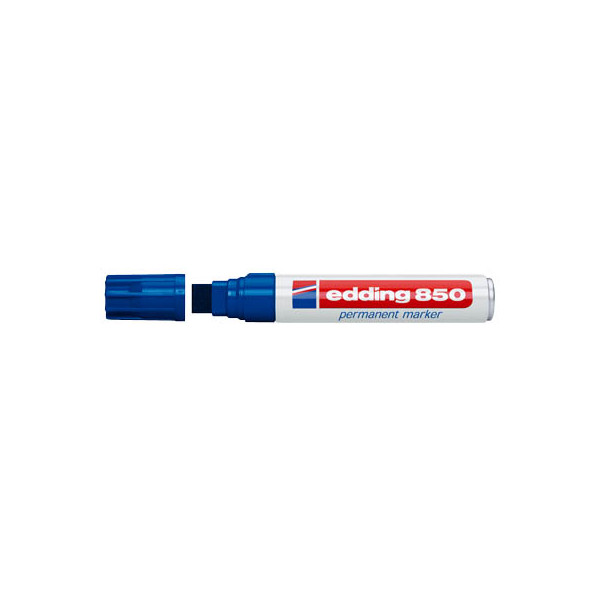 4004764054350 - edding 850 Permanentmarker Extra Breit Keilspitze 5 - 18 mm Blau Nachfüllbar Wasserbeständig