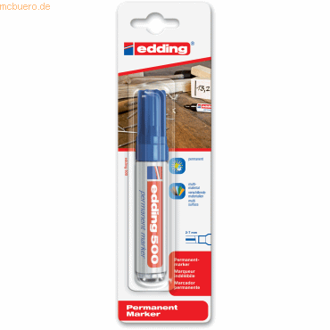 4004764060320 - 6 x Permanentmarker edding 500 blau Blister