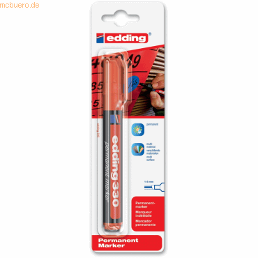 4004764060856 - 10 x edding Permanentmarker edding 330 nachfüllbar 1-5 mm rot