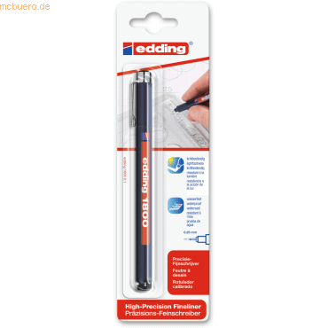 4004764061686 - 10 x Faserzeichner edding 1800 profipen Blisterverpackung schwa