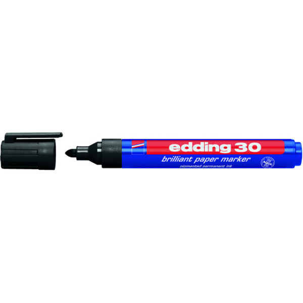 4004764305087 - Pigmentmarker 30 30 brilliant paper marker 15-3mm schwarz Rundspitze nachfüllbar - Edding