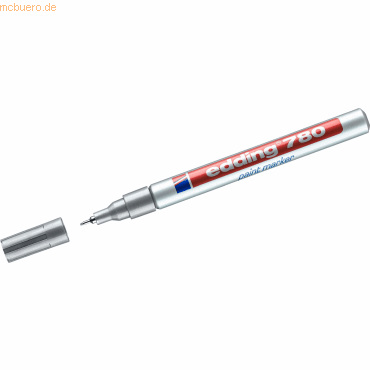 4004764498376 - edding 780 Permanent Lackmarker Silber Extra Fein Nadelspitze 08 - 1 mm Wasserbeständig