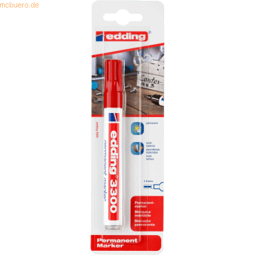 4004764796403 - 10 x Permanentmarker edding 3300 nachfüllbar 1-5mm rot