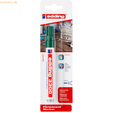 4004764796465 - 10 x Permanentmarker edding 3300 nachfüllbar 1-5mm grün 4004764796465 - 10 x Permanentmarker edding 3300 nachfüllbar 1-5mm grün