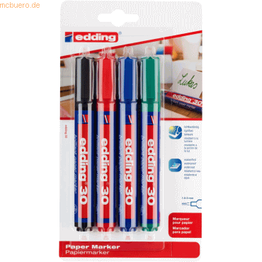 4004764893485 - 10 x Pigmentmarker edding 30 brilliant paper marker 15-3mm sch