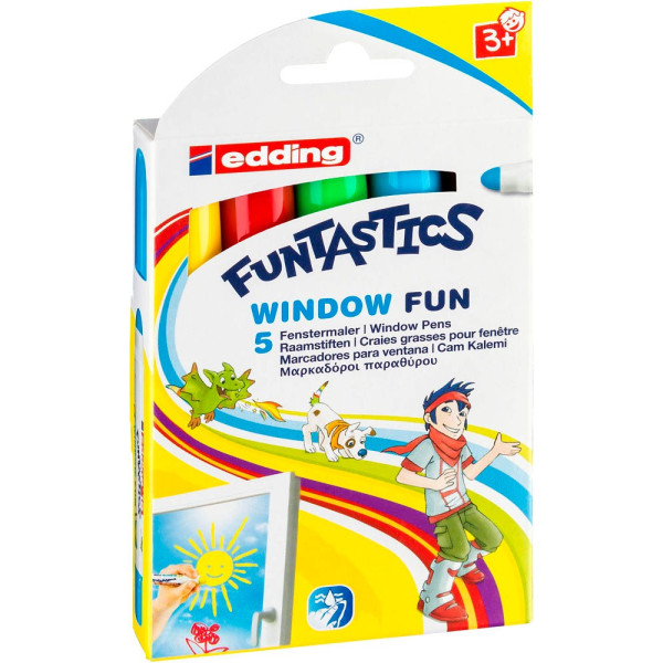 4004764953882 - Windowmarker Funtastics 16 5er Etui farbig sortiert 2-6mm Rundspitze 4004764953882 5 Stück