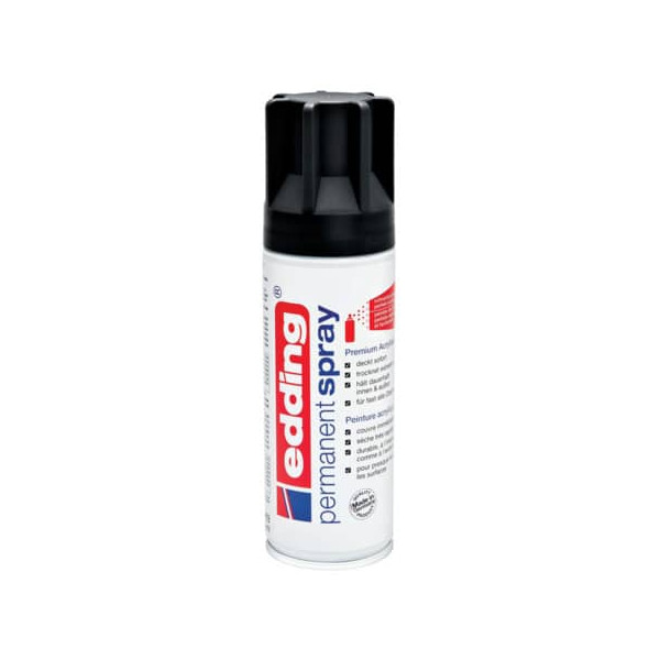 4004764956562 - Edding International Gmbh - Edding Permanent Spray Premium Acryllack in tiefschwarz matt 200ml