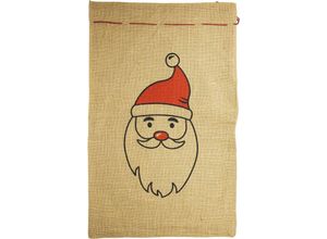 4004942123304 - Weihnachtsfigur MY HOME Jutesack Aideon mit Weihnachtsmann Dekofiguren Gr B H 50 cm x 80 cm Santakopf rot (natur rot) Weihnachtsengel Weihnachtsfiguren Weihnachtsdeko mit Santakopf 50x80 cm