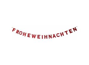 4004942124585 - Riffelmacher&weinberger - Weihnachtsdeko Frohe Weihnachten Schriftzug Rot 190 x 10 cm aus Holz