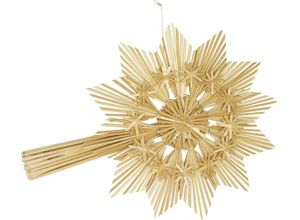 4004942128071 - andas Christbaumspitze Bohult mit Stern aus Stroh (1-tlg) Weihnachtsdeko Christbaumschmuck Höhe ca 30 cm beige