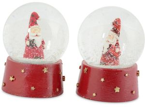 4004942703223 - RIFFELMACHER & WEINBERGER Schneekugel Weihnachtsdeko rot (Set 2 St) aus Polyresin Höhe je ca 95 cm rot