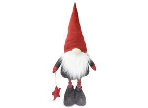 4004942705371 - RIFFELMACHER & WEINBERGER Weihnachtsfigur Wichtel mit Bart und Ausziehbeinen Weihnachtsdeko rot (1 St) Wichtel Höhe ca 102 cm bis 126 cm grau|rot|weiß