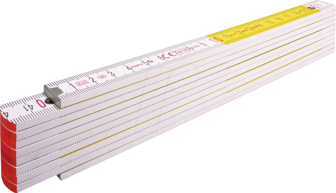 4005069013288 - Holz-Gliedermaßstab Type 717 2 m weiß gelbe metrische Schnellablese-Skala - Stabila