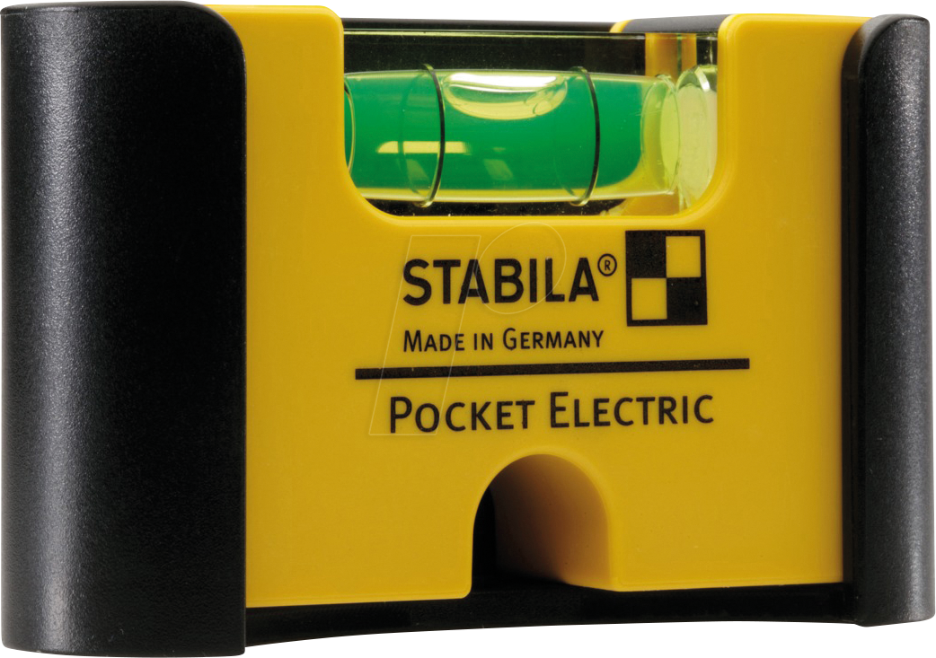 4005069181154 - Wasserwaage Pocket Electric 7 cm mit Seltenerd-Magnetsystem und Gürtel-Clip - 18115 - Stabila