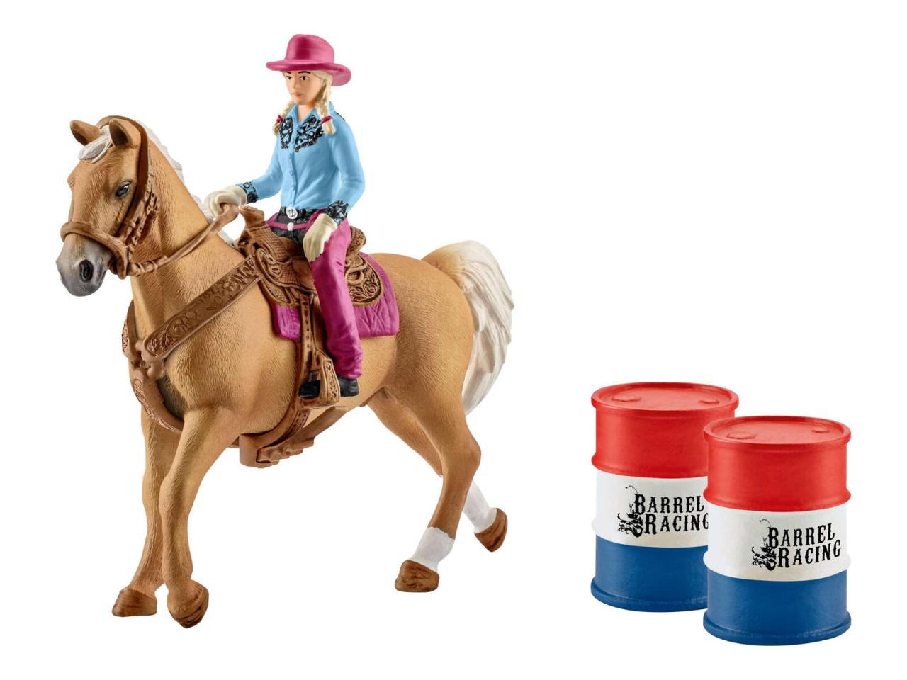 4005086414174 - Farm World 41417 Barrel Racing mit Cowgirl Spielfiguren-Set