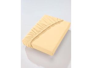 4005122446138 - Spannbettlaken DORMISETTE Laken Gr Spannbetttuch 90x90-100x200 cm 1 St Feinbiber 20 cm gelb (vanillegelb)